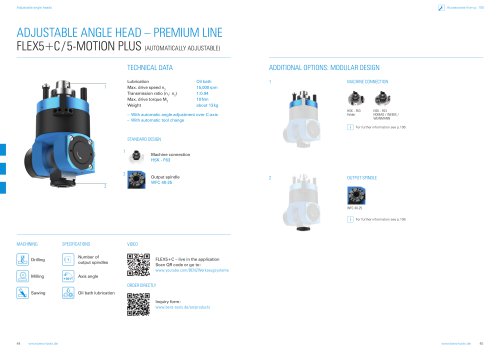 Product sheet: Adjustable angle head  FLEX5C / 5-Motion