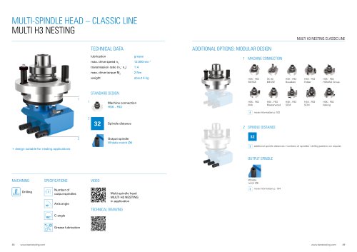 Product sheet: BENZ multi spindle head H3 Nesting/H3+/V3 CABINEO/V5