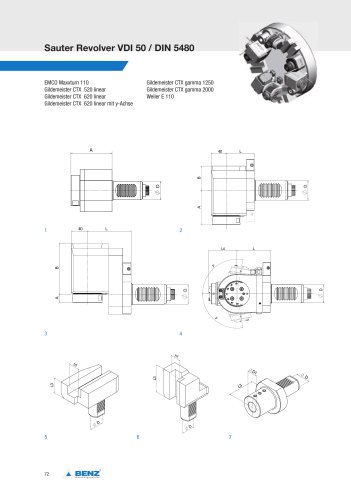 Product sheet: Live tools and static holders for Sauter Revolver VDI 50