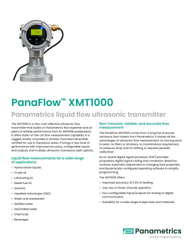 PanaFlow™ XMT1000 Datasheet