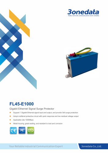 3onedata | FL45-1000 | Gigabit Ethernet Signal Surge Protector