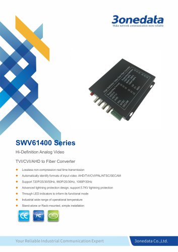 3onedata | SWV61400 | 4-Channel TVI/CVI/AHD Video to Fiber Converter