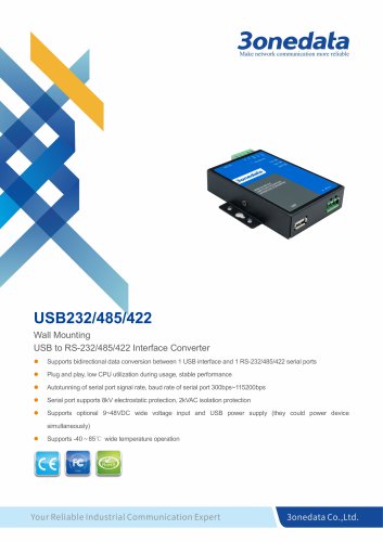 3onedata  | USB232/485/422 | USB to RS-232/485/422 Converter