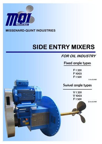 MQI - Side-entry mixers for petroleum industry