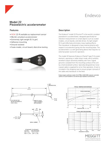 Endevco® Model 22 World's Smallest Piezoelectric Accelerometer