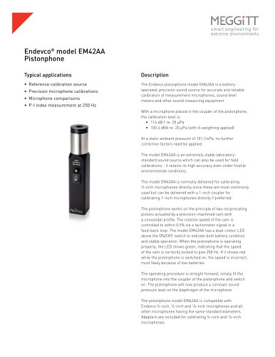 Endevco® model EM42AA pistonphone calibrator