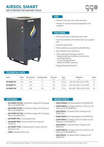 AIRSOL SMART - GGE data sheet