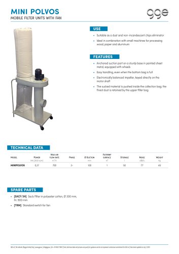 MINI POLVOS - GGE data sheet