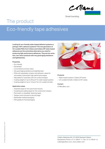 Eco-friendly tape adhesives