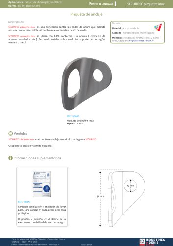 SECURIFIX® plaquette inox