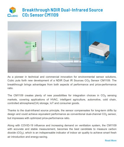 Dual-Infrared Source NDIR CO2 Sensor CM1109 Brochure