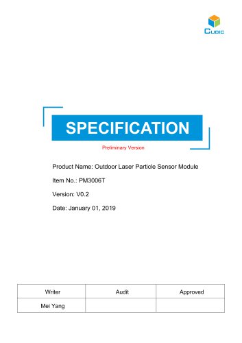 Outdoor Laser Particle Sensor Module-PM3006T