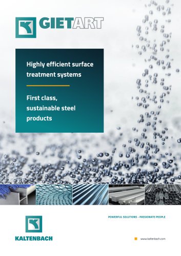 Highly efficient surface  treatment systems First class,  sustainable steel  products