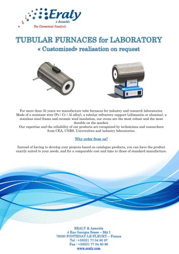 Tubular furnaces for laboratory