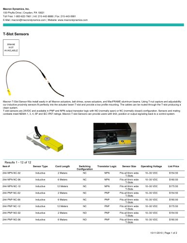 T-slot sensors