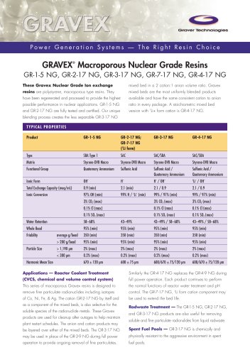 Gravex Macroporous Nuclear Grade Resins