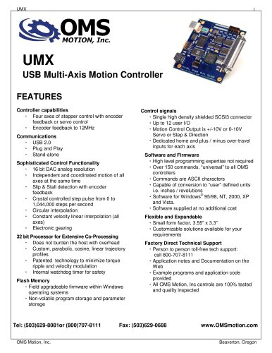 UMX Motion Controller for USB