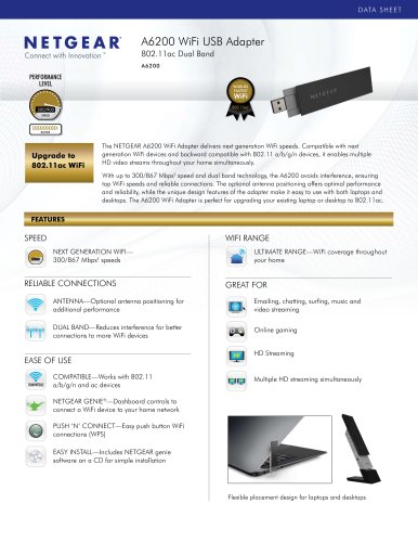 A6200 WiFi USB Adapter - 802.11ac Dual Band