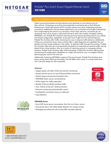 GS108E DATA SHEET