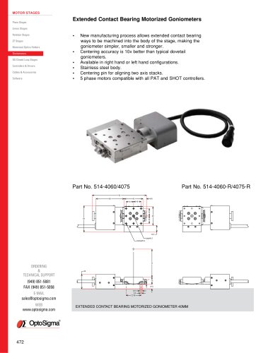 Extended Contact Bearing Motorized Goniometers