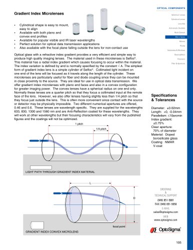 Gradient Index Plano Microlenses