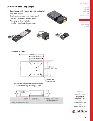 KST GS Stages / Glass Scale Closed Loop Stage / 517-0051