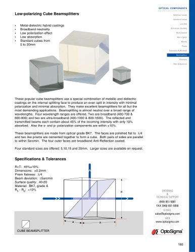 Low-polarizing Cube Beamsplitters