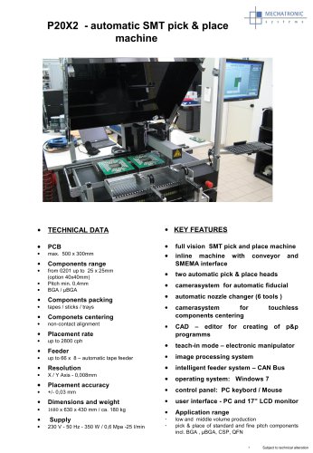 P20X2 - automatic SMT pick & place machine