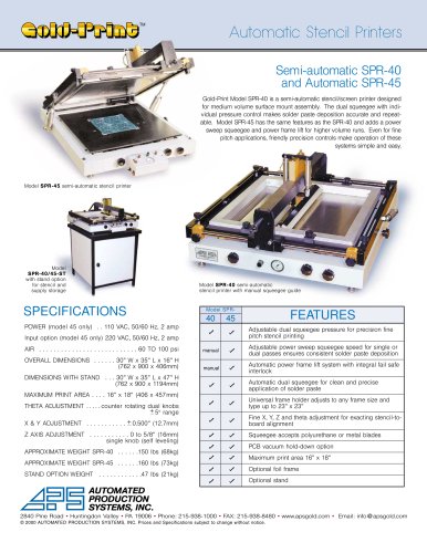 Auto Stencil Printers, SPR 40/45