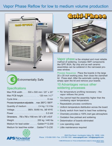 VP500 Vapor Phase Oven