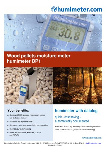 humimeter BP1 Wood pellets moisture meter