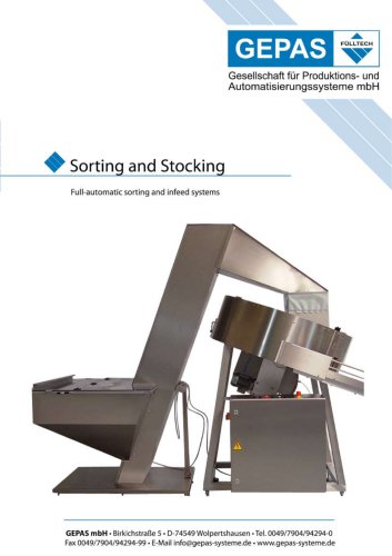 Full automatic sorting and infeed systems