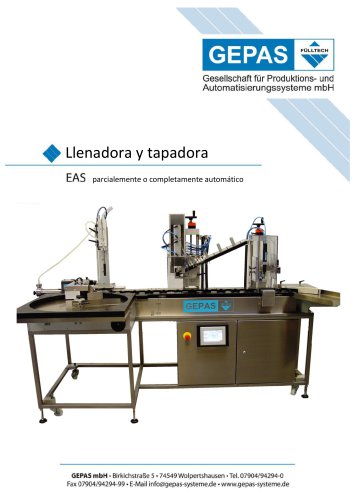 Llenadora y tapadora parcialemente o completamente automático EAS