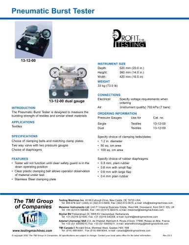 13-12 Pneumatic Burst Tester