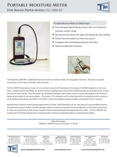 53-45 Portable Moisture Meter DC-2000-BP