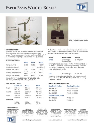 70-02 Paper Basis Weight Scales