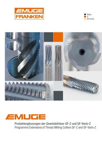 EMUGE GF-Z / GF-Vario-Z Thread Milling