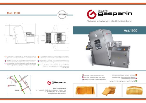 Mod.1900 Industrial continuous band blade slicer