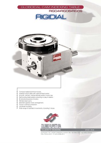 Colombo Filippetti - Globoidal cam indexing tables RIGIDIAL
