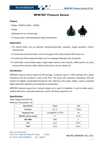 MPM7867 Pressure Sensor