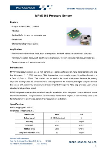 MPM7868 Pressure Sensor