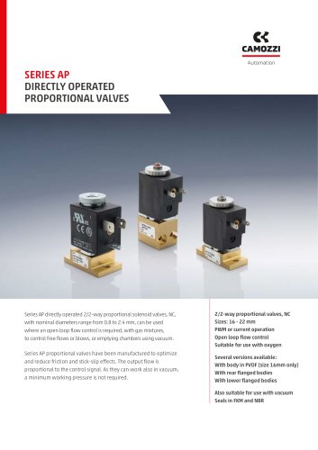 Series AP - Directly operated proportional valves EN