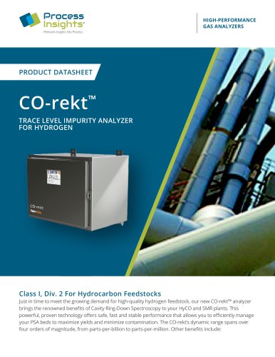 CO-rekt™ TRACE LEVEL IMPURITY ANALYZER FOR HYDROGEN