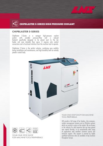 High-pressure coolant system Chipblaster S-Series Brochure EN