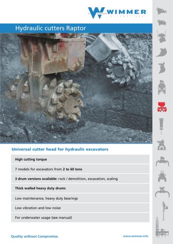 RAPTOR - Hydraulic cutter heads for excavators