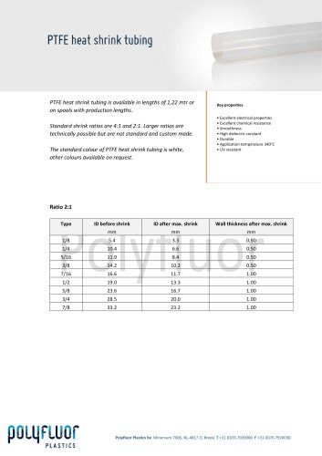 PTFE heat shrink tubing