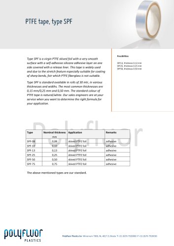 PTFE tape, type SPF