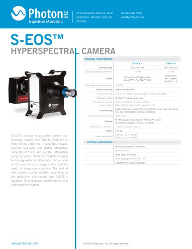 S-EOS™ - SWIR Hyperspectral Camera