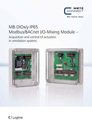 MB-DIOx/y-IP65 Modbus/BACnet IO-Mixing Module – Acquisition and control of actuators in ventilation systems