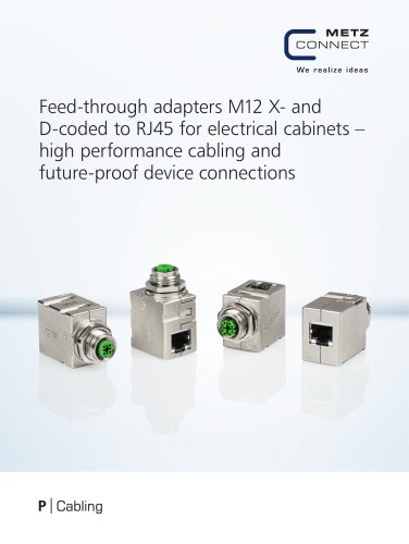 P|Cabling - Feed-through adapters M12 X- and D-coded to RJ45 for electrical cabinets